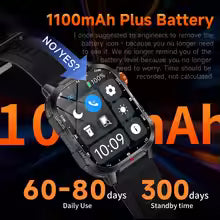 Men's smart watch GPS track Bluetooth call 1100mAh battery 100 days standby time 2.01 inch screen IP68 waterproof motion tracker