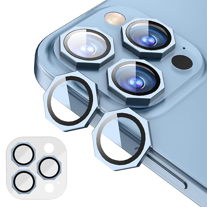 Premium Octagonal 9H Tempered Glass Camera Lens Protector for iPhone 11–17 Pro / Pro Max / Plus Precision Protection. Crystal Perfection