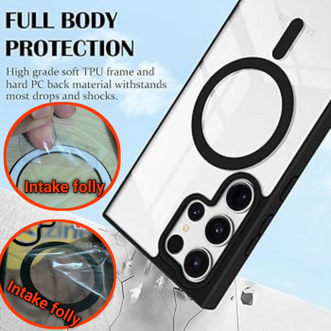 🔥 Premium Transparent Magnetic Ring Case for Samsung Galaxy S22 Ultra to S25 Ultra ✅ ৬ মাসের রিপ্লেসমেন্ট গ্যারান্টি