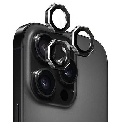 Premium Octagonal 9H Tempered Glass Camera Lens Protector for iPhone 11–17 Pro / Pro Max / Plus Precision Protection. Crystal Perfection