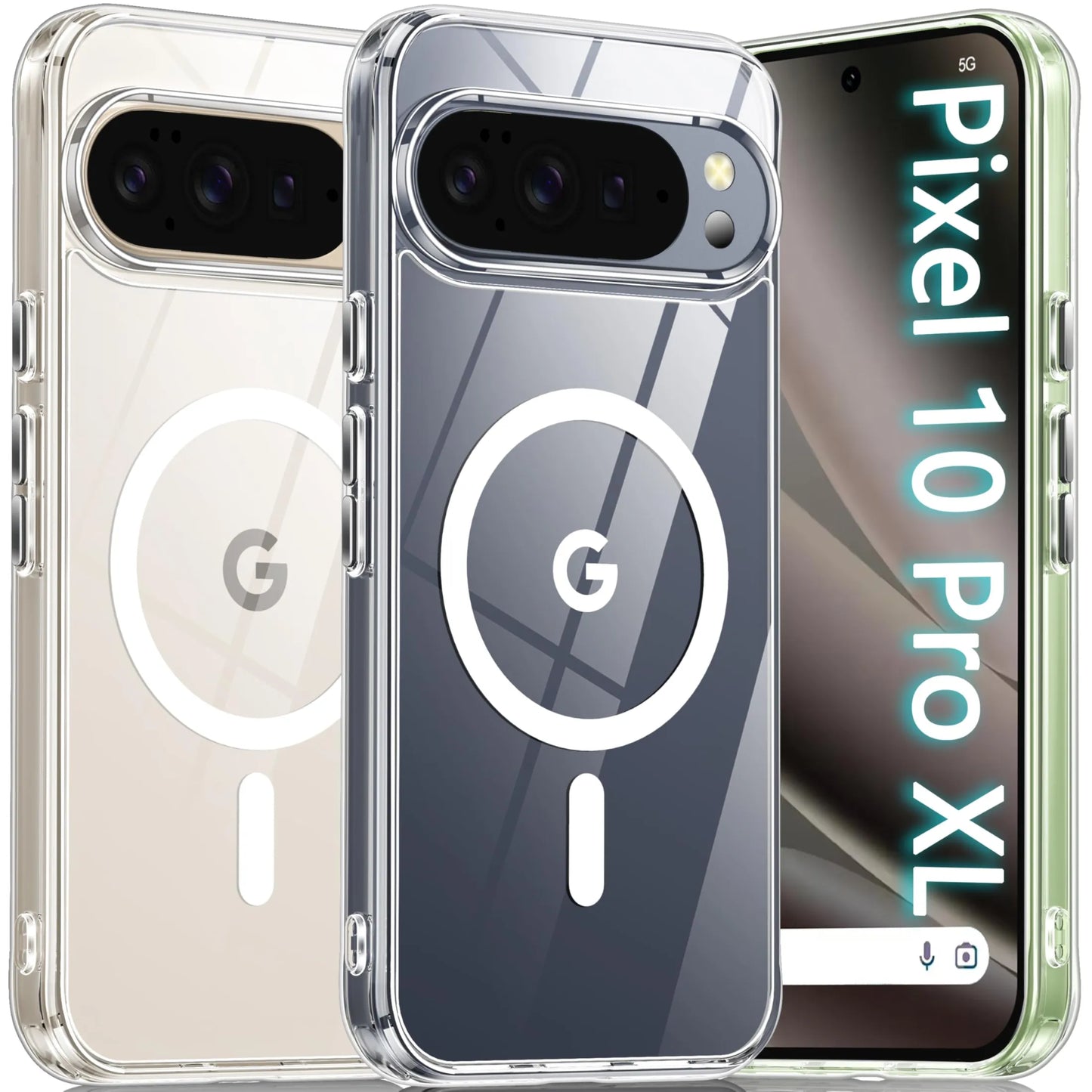 📱Magnetic Transparent TPU Shockproof Case for Google Pixel 6–Pixel 8 Pro