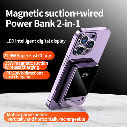 🔋 PD 22.5W Magnetic Power Bank 10000mAh ⚡ 15W Wireless Charger 📱 For iPhone 12/13/14 Series ✅