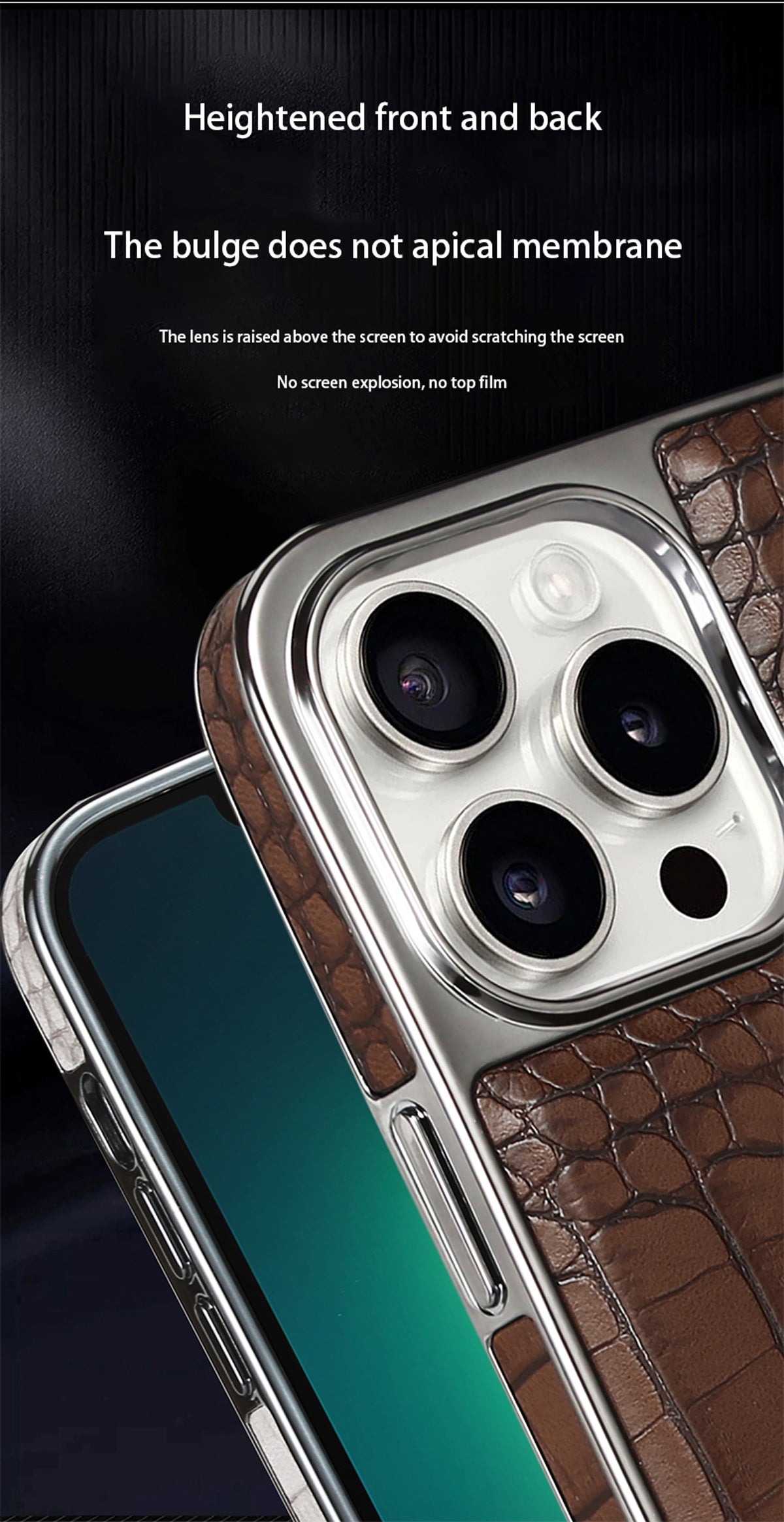 Luxury Crocodile Texture Leather Phone Case for iPhone 2026