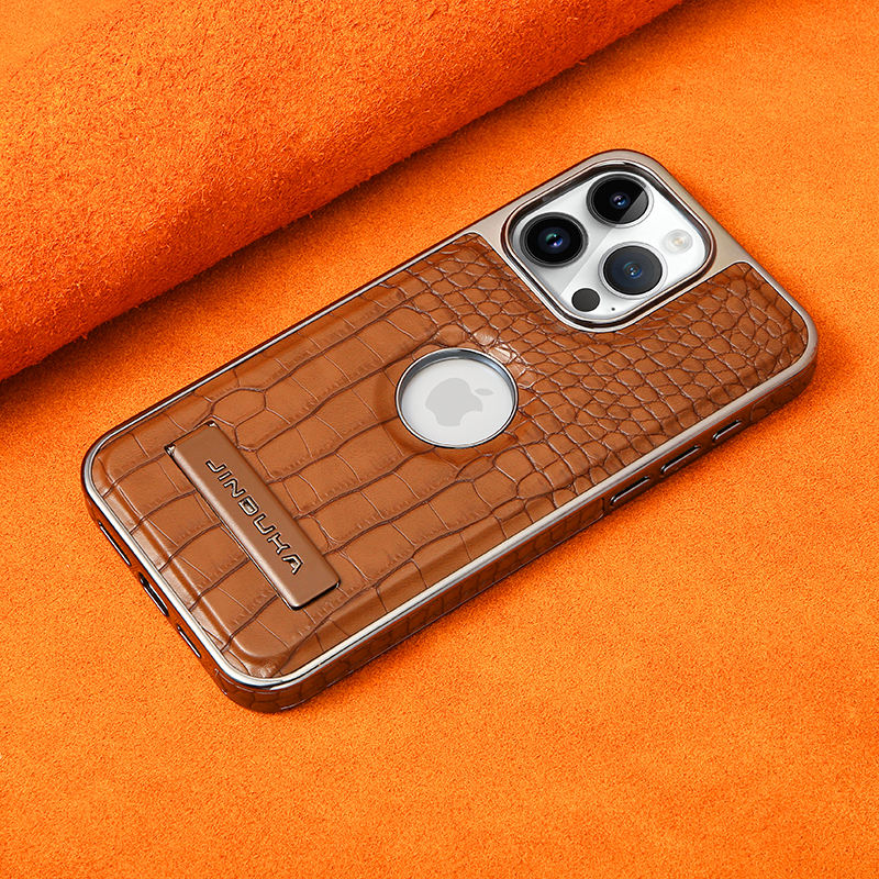 Luxury Crocodile Texture Leather Phone Case for iPhone 2026