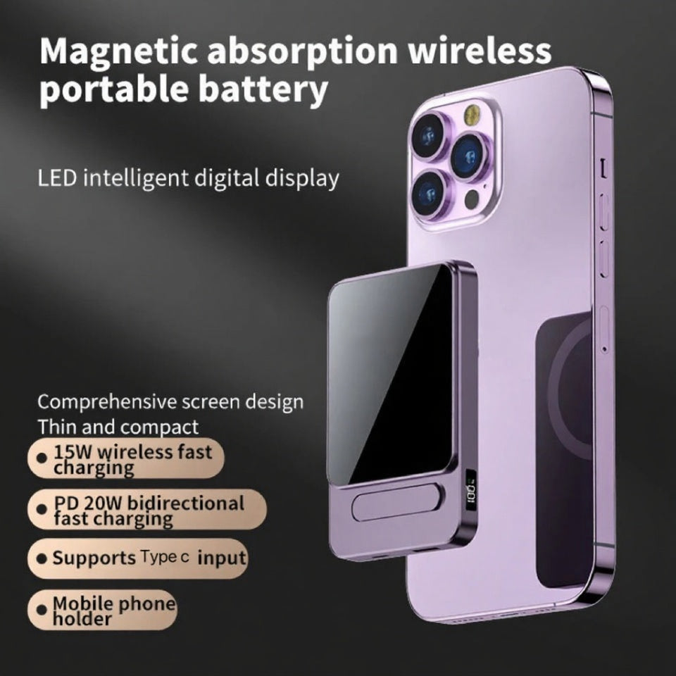 🔋 PD 22.5W Magnetic Power Bank 10000mAh ⚡ 15W Wireless Charger 📱 For iPhone 12/13/14 Series ✅
