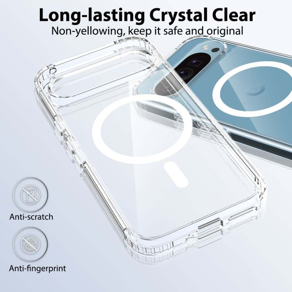 📱Magnetic Transparent TPU Shockproof Case for Google Pixel 6–Pixel 8 Pro
