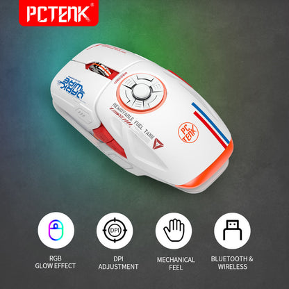 AULA H530 Wolf Spider Gaming Mouse – 2.4GHz Wireless + Wired | 4000 DPI | RGB Spinner Design | Rechargeable Esports Mouse