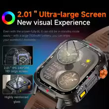 Men's smart watch GPS track Bluetooth call 1100mAh battery 100 days standby time 2.01 inch screen IP68 waterproof motion tracker