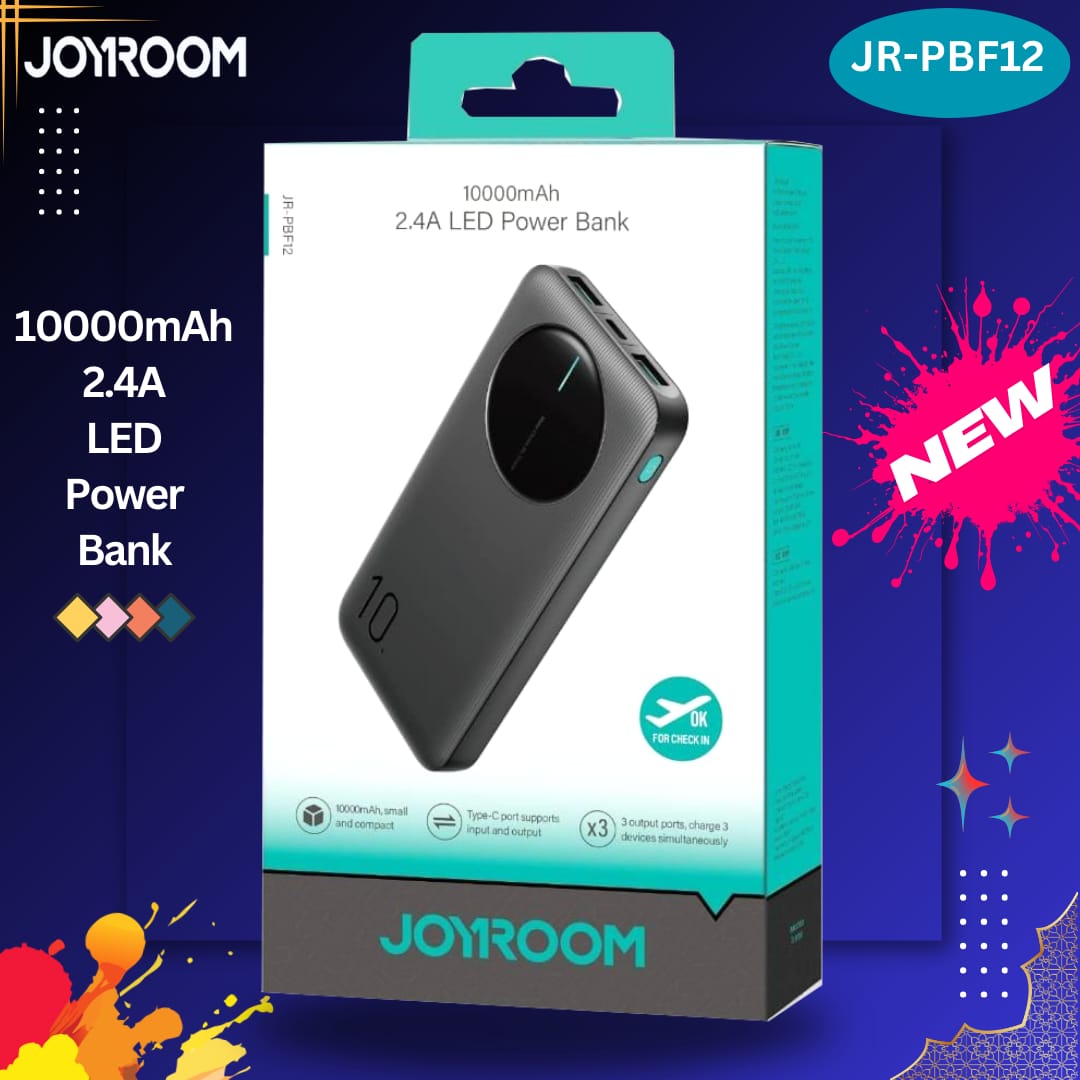 JOYROOM PBF12 2.4A 2x fast charging LED Power Bank 12W 10000mAh by Latfu